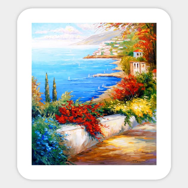 Blooming alley by the sea Sticker by OLHADARCHUKART
